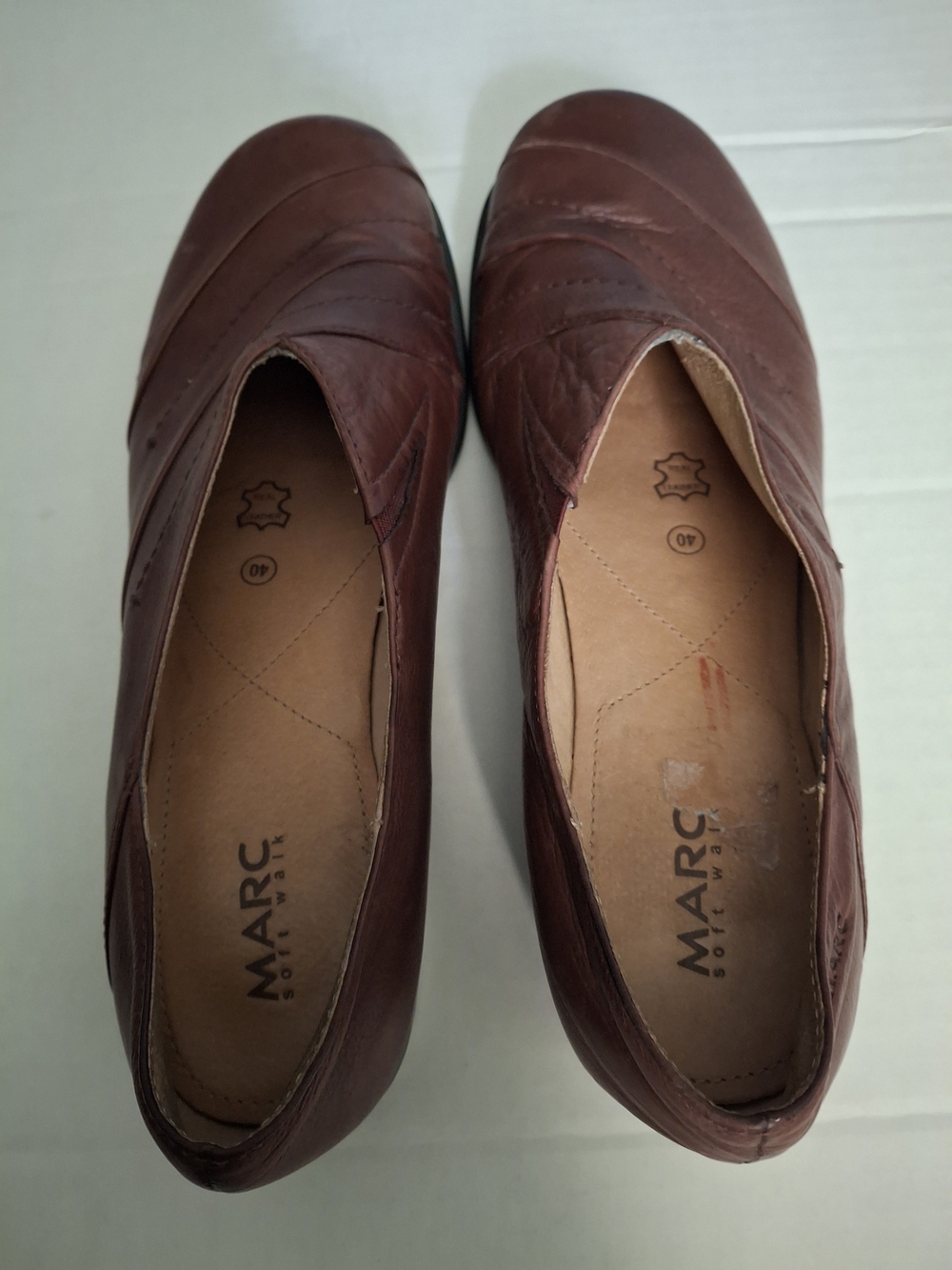 Marc Soft-Walk Women's Brown Leather Slip-On Flats